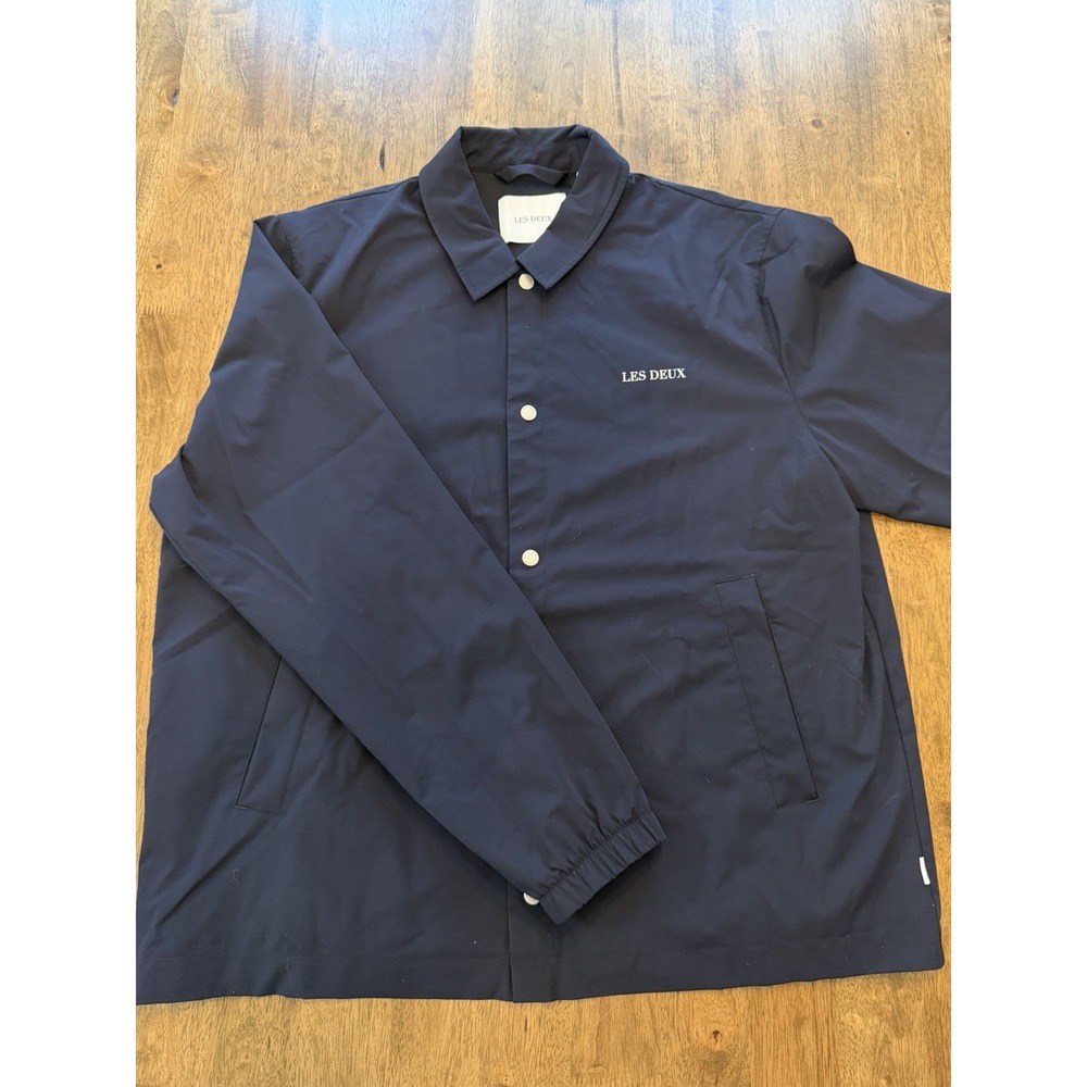 Les Deux Idris Coach Jacket Size XXL Black Button Down